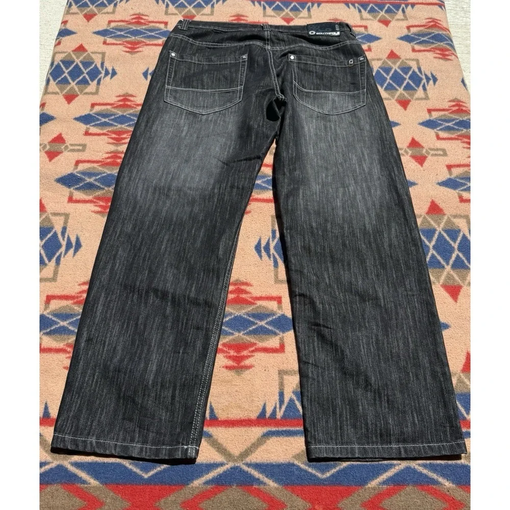 Y2K‎ Southpole 4180 Jeans Mens 38x31* Black Baggy Wide Hip Hop Skater Punk